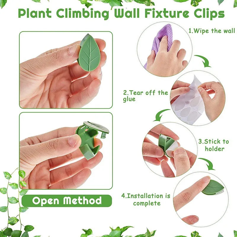 Plant Fixture Clips 10pcs Plant Climbing Wall Clips Acrylic Adhesive Stickers for Indoor/outdoor