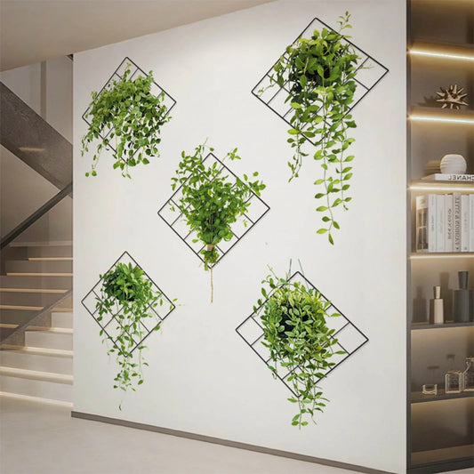 BazaarBee® 3d Green Plant Wall Sticker (6Pcs)