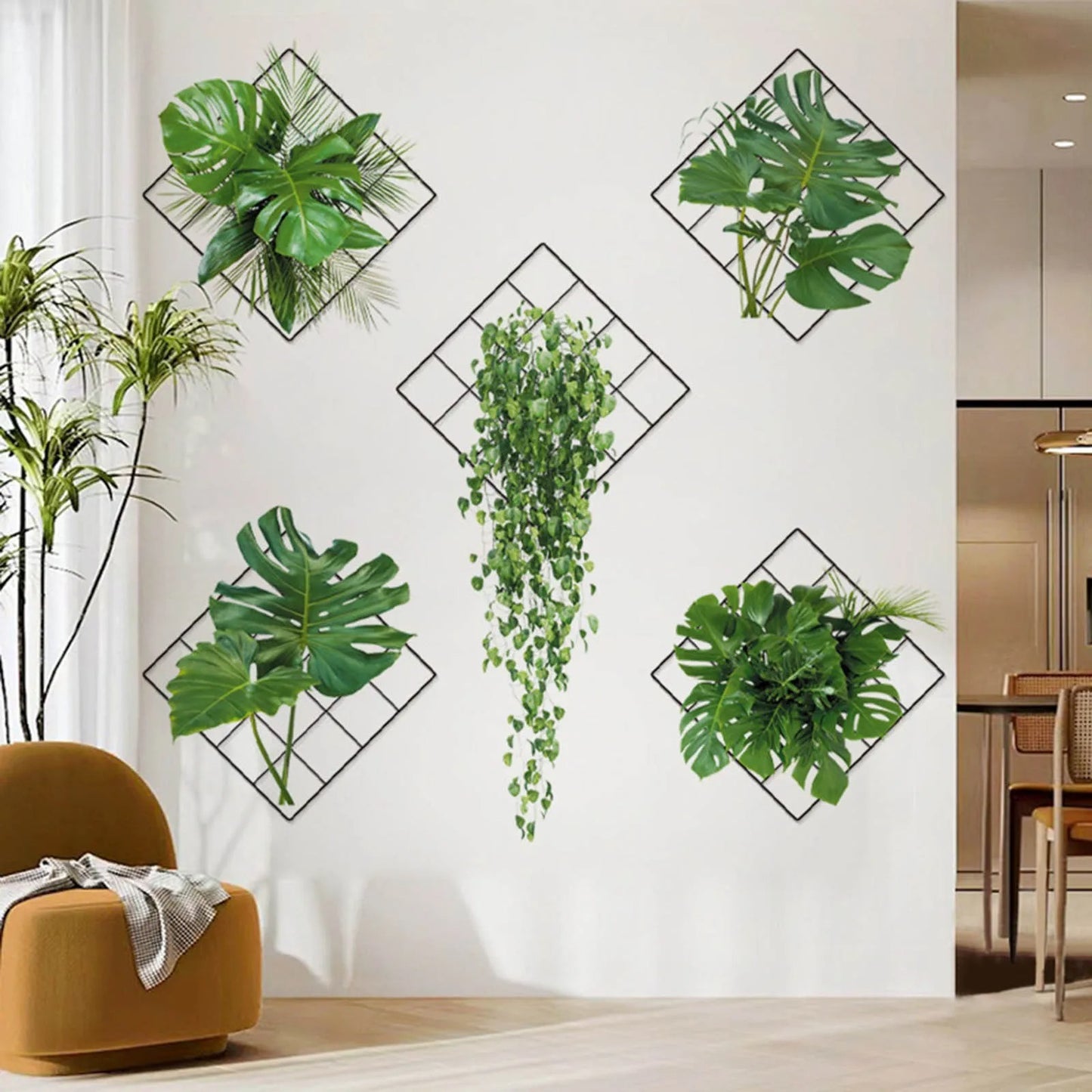 BazaarBee® 3d Green Plant Wall Sticker (6Pcs)