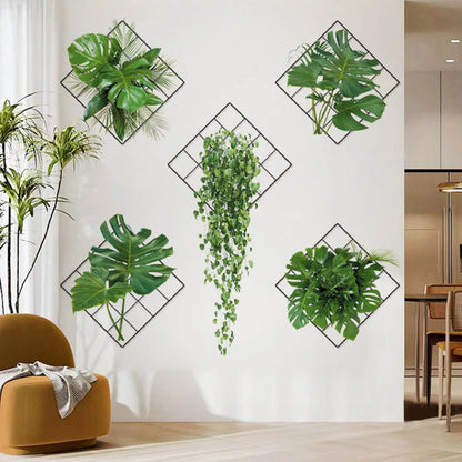 BazaarBee® 3d Green Plant Wall Sticker (6Pcs)